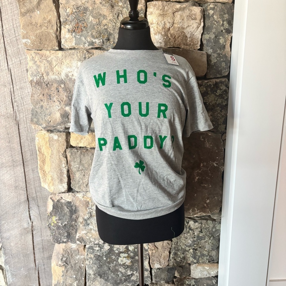 Gray and green size small St Patrick’s day tee. New with tags